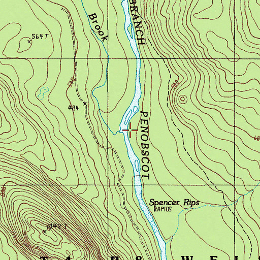 Topographic Map of Big Spring Brook, ME