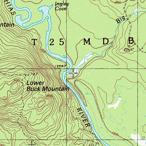 Topographic Map of Big Springy Brook, ME