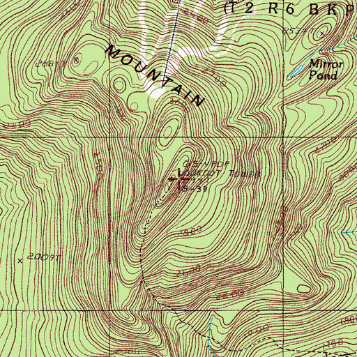 Topographic Map of Big Moose Mountain, ME