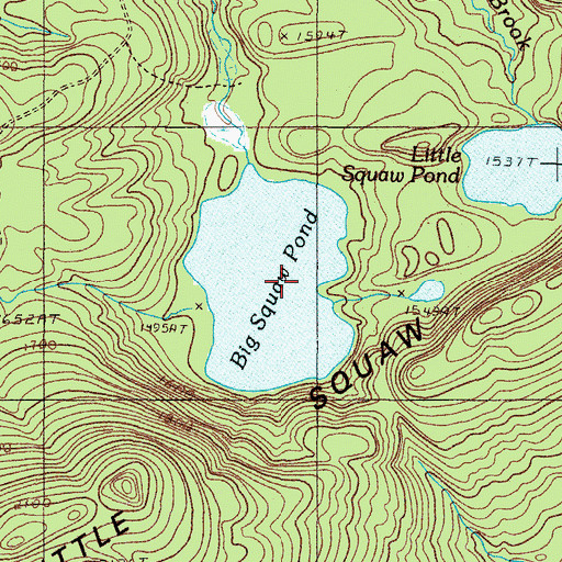 Topographic Map of Big Moose Pond, ME