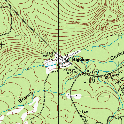 Topographic Map of Bigelow, ME