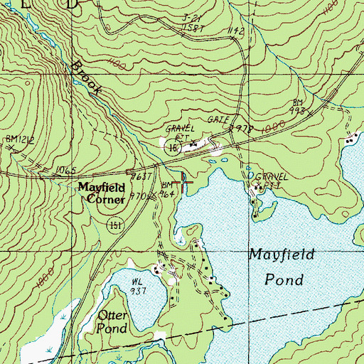 Topographic Map of Bigelow Brook, ME