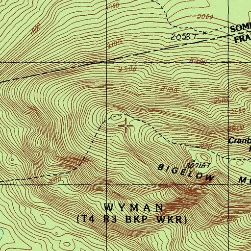 Topographic Map of Bigelow Range Trail, ME