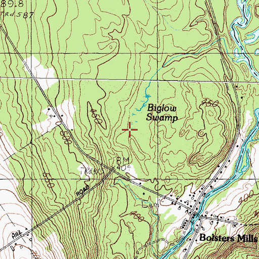 Topographic Map of Biglow Swamp, ME