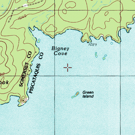Topographic Map of Bigney Cove, ME
