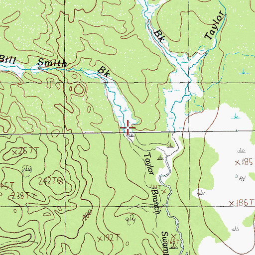 Topographic Map of Bill Smith Brook, ME