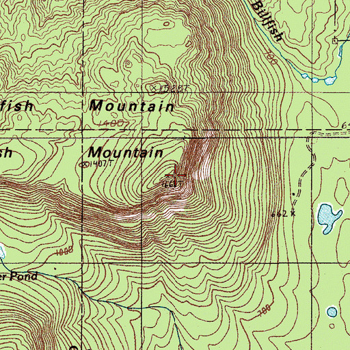 Topographic Map of Billfish Mountain, ME