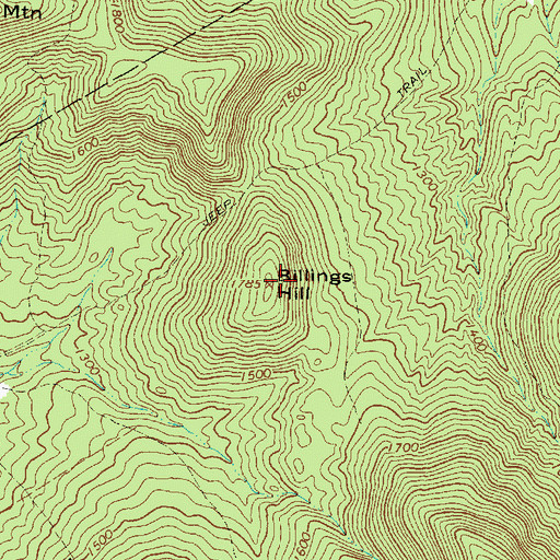Topographic Map of Billings Hill, ME
