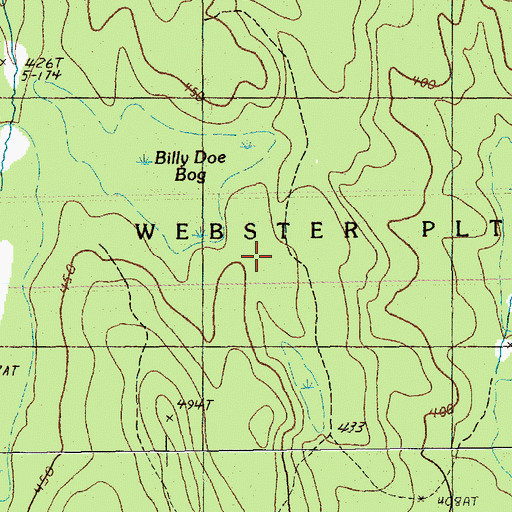 Topographic Map of Billy Doe Bog, ME