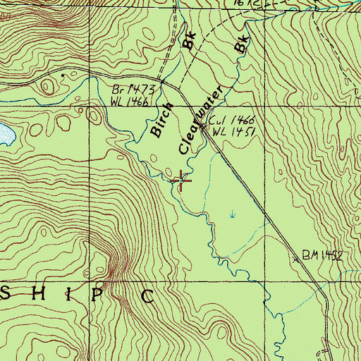 Topographic Map of Birch Brook, ME