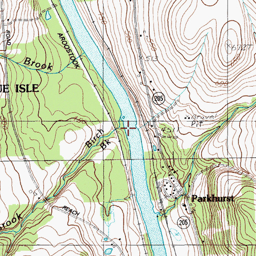 Topographic Map of Birch Brook, ME