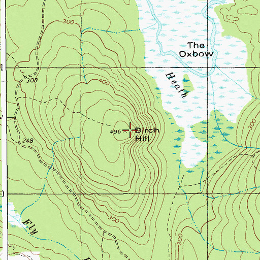 Topographic Map of Birch Hill, ME