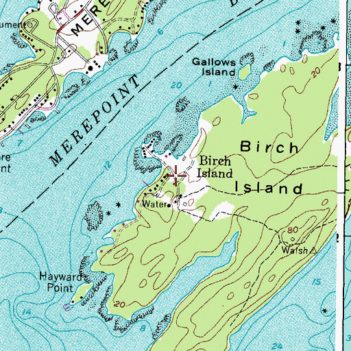 Topographic Map of Birch Island, ME