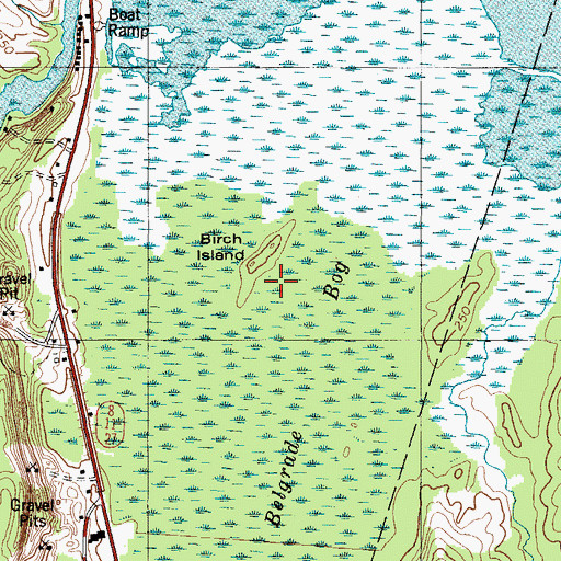 Topographic Map of Birch Island, ME