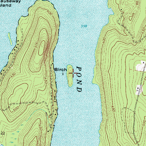 Topographic Map of Birch Island, ME