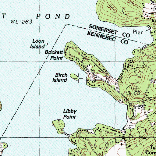 Topographic Map of Birch Island, ME