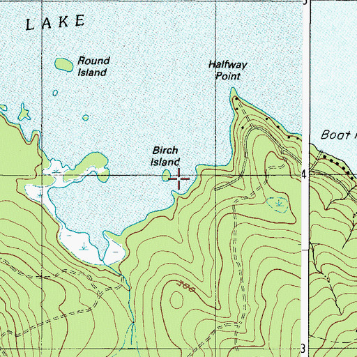 Topographic Map of Birch Island, ME