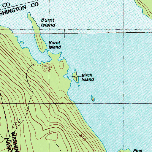 Topographic Map of Birch Island, ME