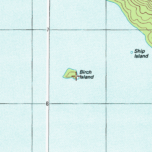 Topographic Map of Birch Island, ME
