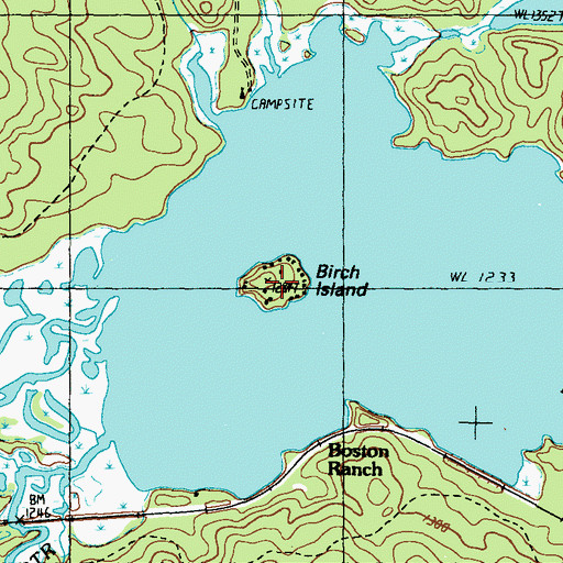 Topographic Map of Birch Island, ME