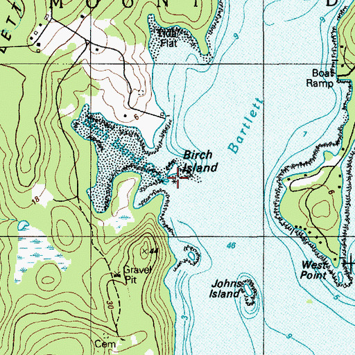 Topographic Map of Birch Island, ME
