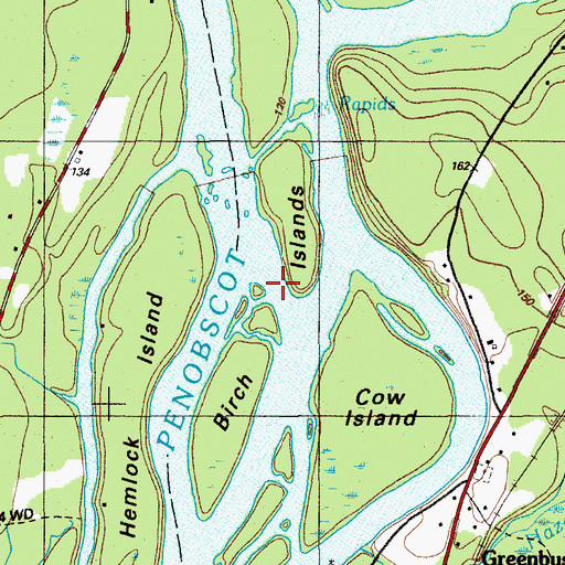 Topographic Map of Birch Islands, ME