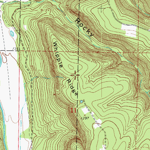 Topographic Map of Whipple Ridge, AR