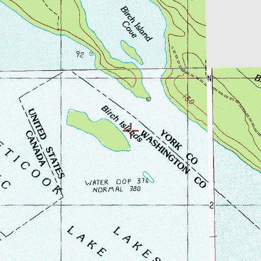 Topographic Map of Birch Islands, ME