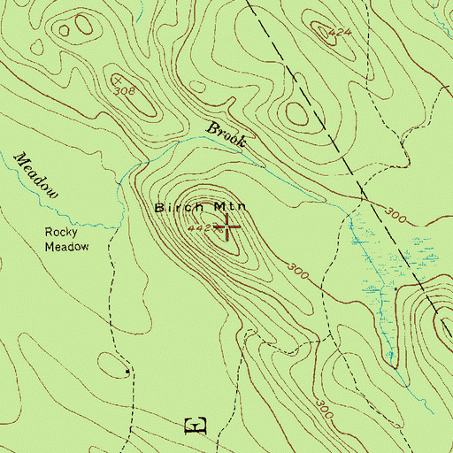 Topographic Map of Birch Mountain, ME