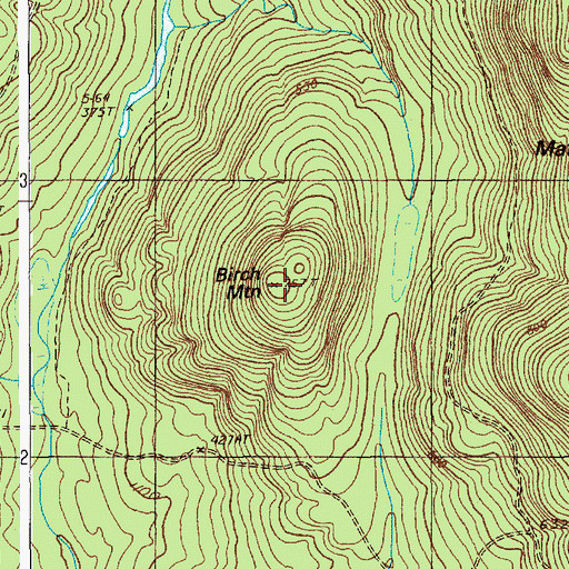 Topographic Map of Birch Mountain, ME