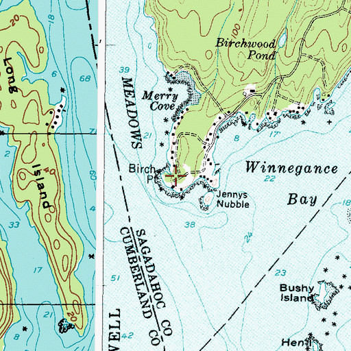 Topographic Map of Birch Point, ME