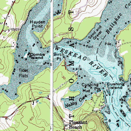 Topographic Map of Birch Point, ME