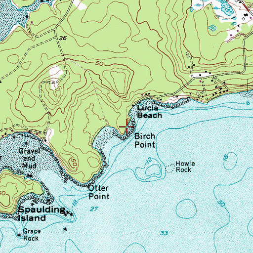 Topographic Map of Birch Point, ME