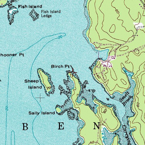 Topographic Map of Birch Point, ME