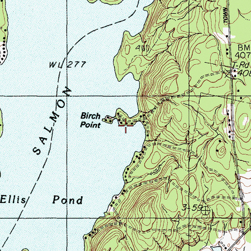 Topographic Map of Birch Point, ME