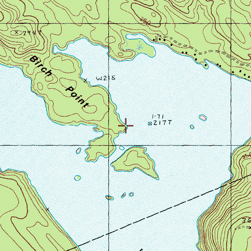 Topographic Map of Birch Point, ME