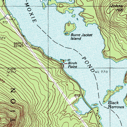Topographic Map of Birch Point, ME