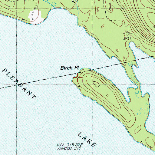 Topographic Map of Birch Point, ME