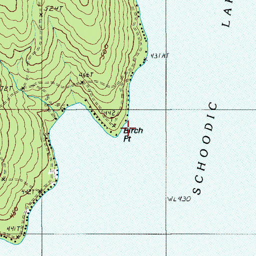 Topographic Map of Birch Point, ME
