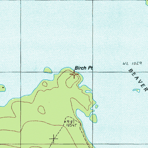 Topographic Map of Birch Point, ME