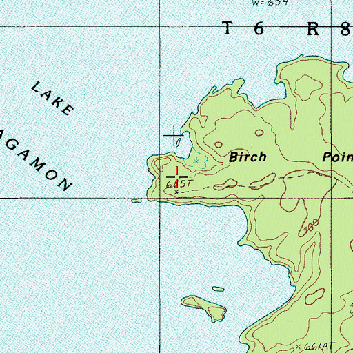 Topographic Map of Birch Point, ME