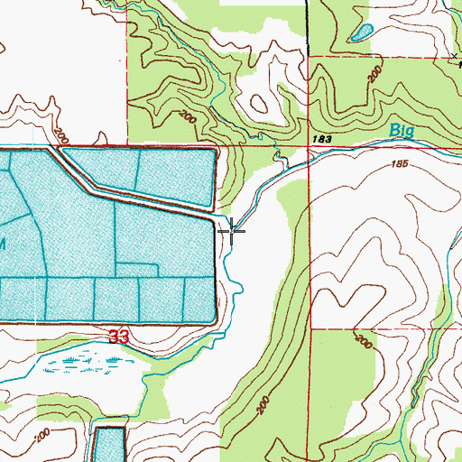 Topographic Map of Whippoorwill Creek, AR