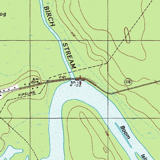 Topographic Map of Birch Stream, ME