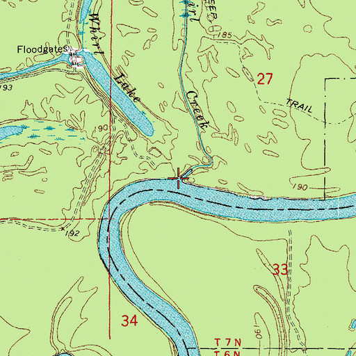 Topographic Map of Whirl Creek, AR
