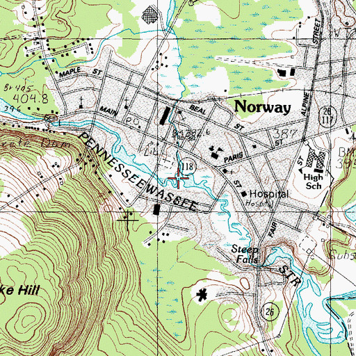 Topographic Map of Bird Brook, ME