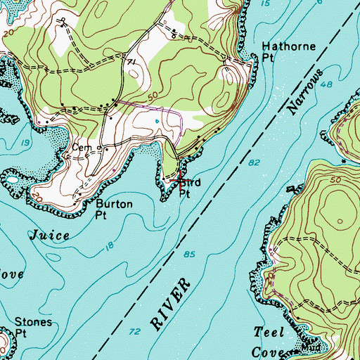 Topographic Map of Bird Point, ME