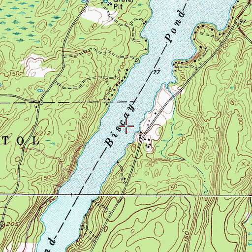 Topographic Map of Biscay Pond, ME