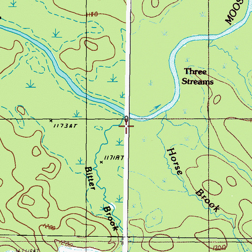 Topographic Map of Bitter Brook, ME