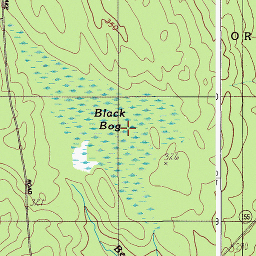 Topographic Map of Black Bog, ME