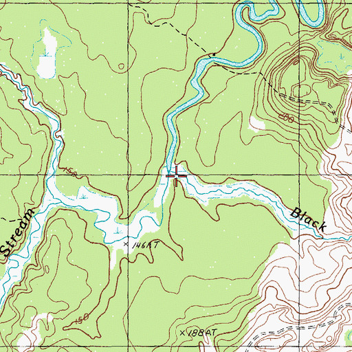 Topographic Map of Black Brook, ME